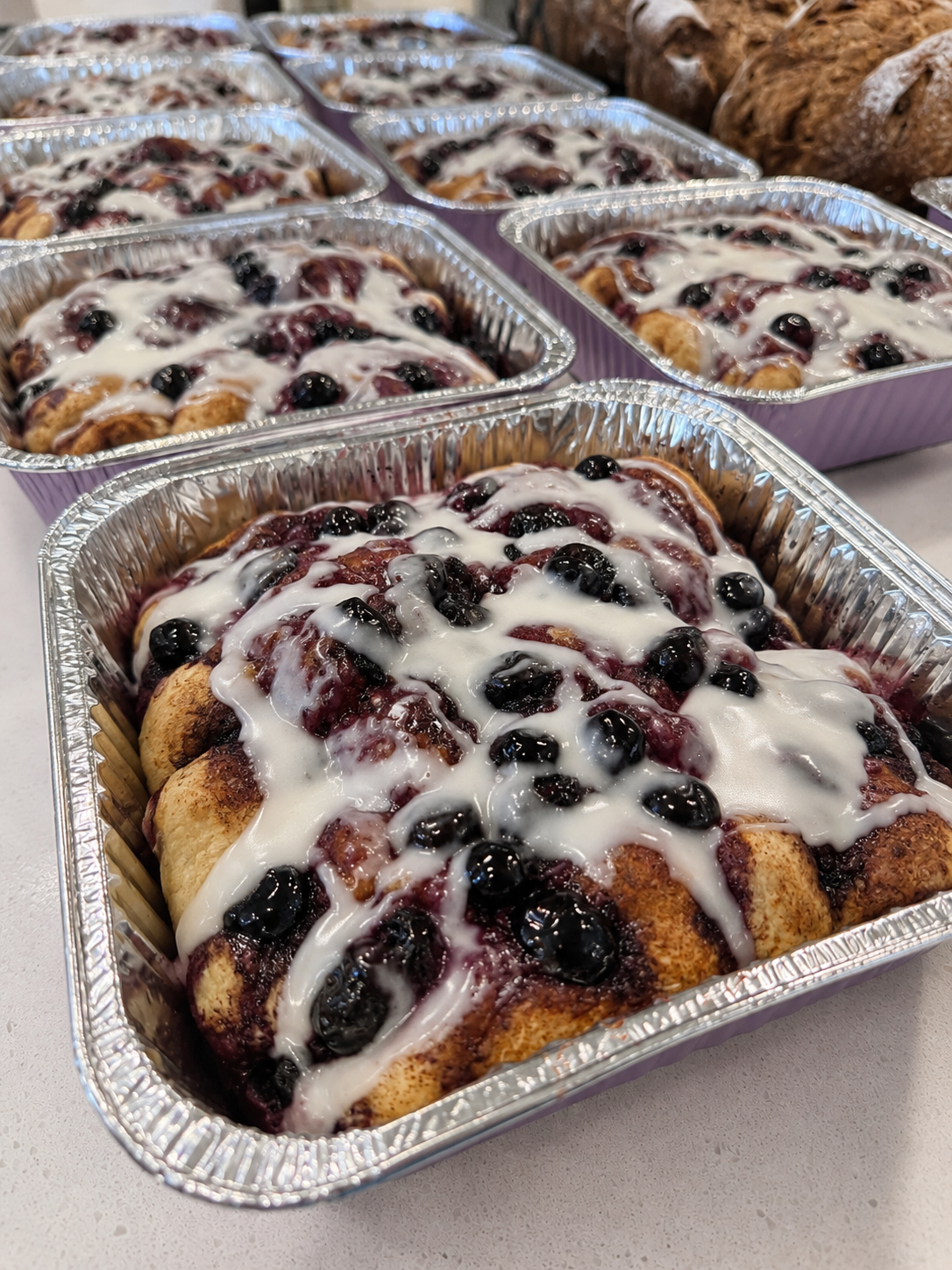 Blueberry brown sugar focaccia full tray